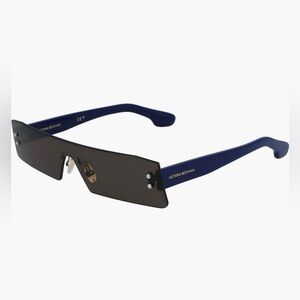 Victoria Beckham Blue Temple Black Shield Sunglasses